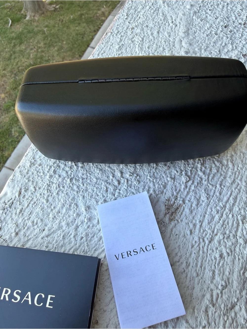 Versace Black and Gold Logo Sunglasses Case Set - Picture 5 of 6